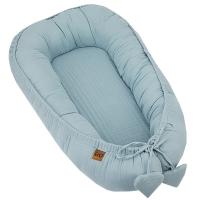 EKO Hniezdo pre bábätko mušelínové Blue 90x60 cm