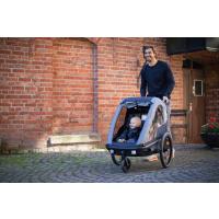 HAMAX Vozík dvojmiestny za bicykel vr. ramená + kočíkový set Avenida Twin - Olive Green, odpružený