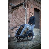 HAMAX Vozík dvojmiestny za bicykel vr. ramená + kočíkový set Avenida Twin - Olive Green, odpružený