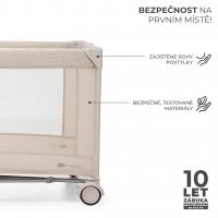 KINDERKRAFT Postieľka cestovná Joy 2 s doplnkami Beige
