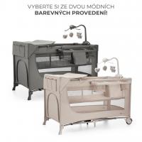 KINDERKRAFT Postieľka cestovná Joy 2 s doplnkami Beige