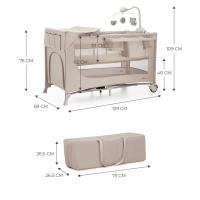 KINDERKRAFT Postieľka cestovná Joy 2 s doplnkami Beige