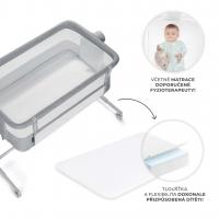 KINDERKRAFT Postieľka detská polohovateľná Nestee Up2 Full Light Grey