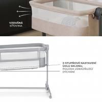 KINDERKRAFT Postieľka detská polohovateľná Nestee Up2 Full Light Grey