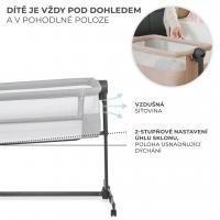 KINDERKRAFT Postieľka detská polohovateľná Nestee Up2 Full Light Grey