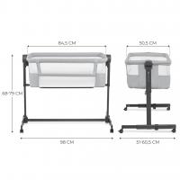 KINDERKRAFT Postieľka detská polohovateľná Nestee Up2 Full Light Grey