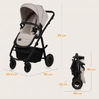 LIONELO Kočík kombinovaný Amber Plus 3v1 Beige Sand