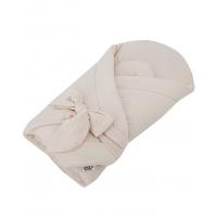 EKO Zavinovačka mušelínová s kokosovou vyberateľnou vložkou a mašľou Beige 75x75 cm