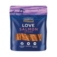 FISH4DOGS Maškrty pre psov LOVE s lososom - tyčinky 85 g