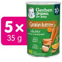 5x GERBER Organic chrumky s mrkvou a pomarančom 35 g​