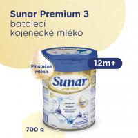 3x SUNAR Premium 3 Mlieko batoľacie 700 g