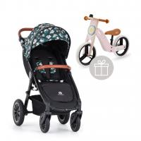 PETITE&MARS Kočík Street+ Air Oak + Strieška Limited 100 Flowers + odrážadlo Uniq Pink