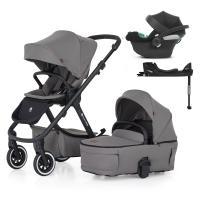 PETITE&MARS SET Kočík 4v1 ICON Dove Grey LITE AIR + CBX By CYBEX Aton B2 i-Size