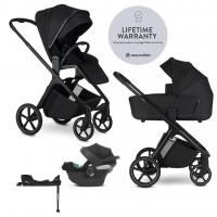 EASYWALKER Kočík kombinovaný Zoey Pure Black + CBX By CYBEX Aton B2 i-Size + základňa