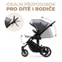 KINDERKRAFT SELECT Kočík kombinovaný 3v1 Prime 2 Shadow Grey, Premium + Fusak Jibot Charcoal Grey