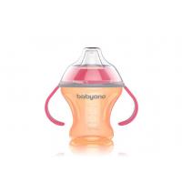 BABYONO Hrnček ergonomický s uškami 120 ml ružový 6m+