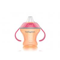 BABYONO Hrnček ergonomický s uškami 120 ml ružový 6m+