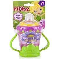 Nuby Netečúci náučný pohárik s úchytkami, kvet