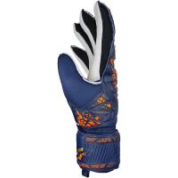 Reusch Attrakt Solid Brankárske rukavice, modro/bielo/oranžovo/zlaté, veľ. 9,5