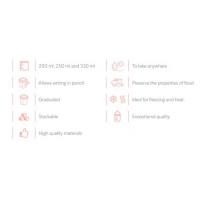 Miniland Dolce Hermeticky uzatvárateľné nádoby na potraviny, 4x200 ml, ružová