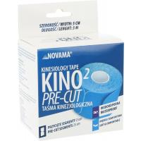 NOVAMA KINO2 PRE-CUT Predstrihaná kineziologická páska 5cmx5m/so segmentami 25cm, modrá