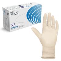 VELO Bezpúdrové latexové rukavice, veľ. M, 100 ks