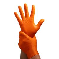 VELO STRONG GRIP Pevné nitrilové pracovné rukavice s pevným úchopom, veľ.M, oranžové, 50ks