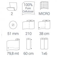 BULKYSOFT Bulkysoft Premium Podložka na vyšetrovacie lôžko celulózová, 60cm x 80m, 2-vrstvová
