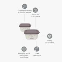 Miniland ECO-friendly Hermetické nádoby na uloženie jedla,  2x400 ml, Vtáčik