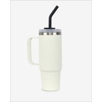 Runbott Latt Termohrnček s rúčkou a slamkou – 800 ml, Krémový