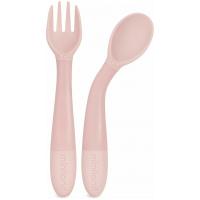 Miniland Dolce  5-dielny set na jedenie pre deti, štvorcový, ružový