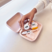 Miniland Dolce Sada 3 teplomerov, teplomer s flexi špičkou, do kúpeľa, cumlík,  ružová