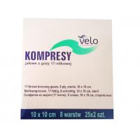 VELO Sterilný gázový obklad - 17N 8W 5cm x 5cm (25x2ks)