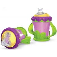 Nuby Netečúci náučný pohárik s úchytkami, kvet