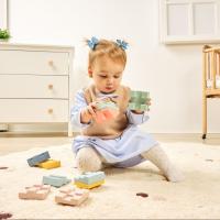 Miniland - zabawki edukacyjne Miniland Mäkké senzorické kocky – Skladacia veža