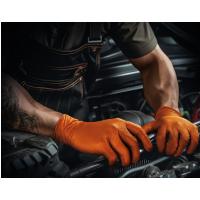 VELO STRONG GRIP Pevné nitrilové pracovné rukavice s pevným úchopom, veľ.S, oranžové, 50ks