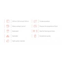 Miniland Dolce Hermeticky uzatvárateľné nádoby na potraviny, 4x330 ml, mätové