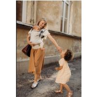 Boba X Detský nosič, krémová s potlačou