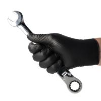 VELO STRONG GRIP Pevné nitrilové pracovné rukavice s pevným úchopom, veľ. M, čierne, 50ks