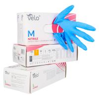 VELO NITRILE BLUE M Chirurgické nitrilové rukavice bez púdru, modré, 100 ks