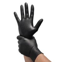 VELO STRONG GRIP Pevné nitrilové pracovné rukavice s pevným úchopom, veľ.XXL, čierne, 50ks