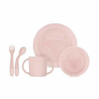 Miniland Dolce  5-dielny set na jedenie pre deti, okrúhly, ružový