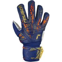 Reusch Attrakt Solid Junior Detské brankárske rukavice, bielo/modro/zlaté, veľ. 4,5