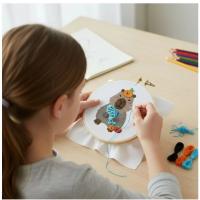 WOW BOX Kreatívna sada Vyšívanie - Kapibara obeduje