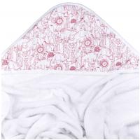 XKKO BMB Bambusová froté osuška s kapucňou, 90x90 - Safari W/Mesa Rose