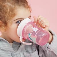 Miniland - Back to school Miniland Náučný pohárik so silikónovým náustkom Jednorožec - 260ml