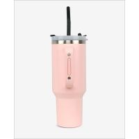 Runbott Latt Termohrnček s rúčkou a slamkou – 1000 ml, Pudrová ružová