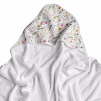 XKKO BMB Bambusová froté osuška s kapucňou, 90x90 - Summer Meadow