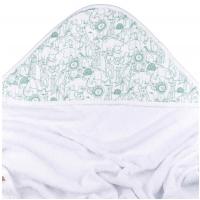 XKKO BMB Bambusová froté osuška s kapucňou, 90x90 - Safari W/Granite Green