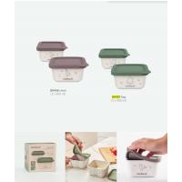 Miniland ECO-friendly Hermetické nádoby na uloženie jedla,  2x400 ml, Žabka